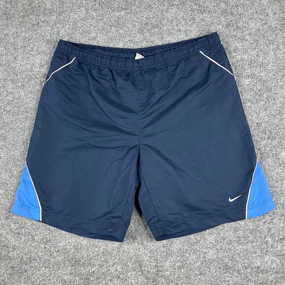 Nike Athletic Shorts Mens Size XL Navy Blue Reflective Trim Running Fit Dry - Picture 1 of 9